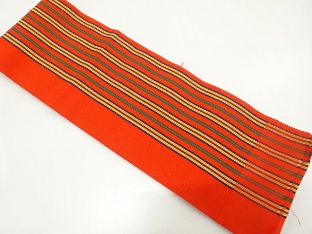 JAPANESE KIMONO / HITOE HANHABA OBI / CHIKUZEN HAKATA / WOVEN STRIPE